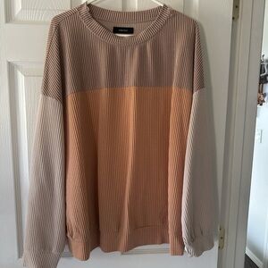 Colorblock Crewneck - Brown and Tan
